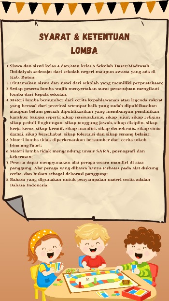 Dinas Perpustakaan dan Kearsipan Kabupaten Buton Buka Lomba Bertutur Tingkat SD/MI