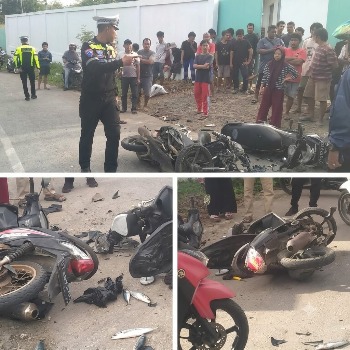 Laka Lantas di Kelurahan Holimombo Buton: Dua Motor Ringsek, 3 Orang Terluka