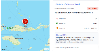 BMKG Keluarkan Peringatan Dini Tsunami Pasca Gempa M7,7 di Laut Flores NTT