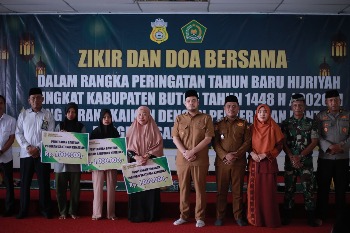 Wakil Bupati Buton Syarifudin Saafa, S.T., menghadiri acara Peringatan 1 Muharam 1448 Hijriah yang digelar di Aula Kantor Bupati Buton, Kompleks Perkantoran Takawa, Senin siang (15/6/2026) pukul 14.00 WITA. (Foto: La Ampi - Takawa ID )